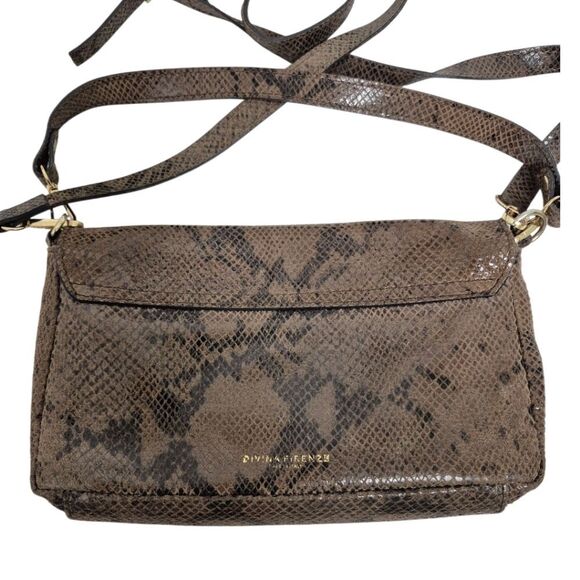 Divina Firenze LEATHER HANDBAG Snakeskin Print Abbi Crossbody Convertible - Picture 2 of 12